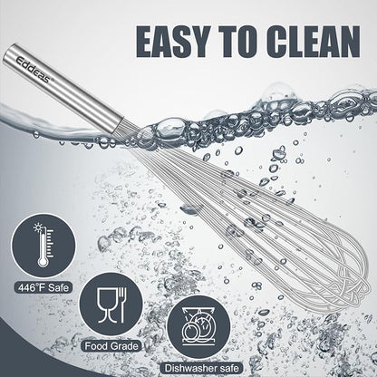 Eddeas 17in Large Whisk, Heavy Duty whisk, Stainless Steel whisk Suitable - Image 7