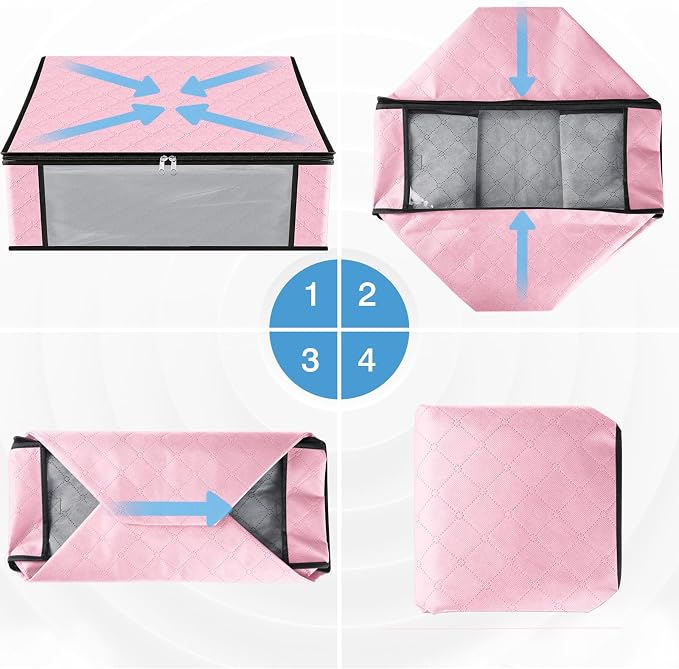 HomeHacks Storage 8-Pack Clothes Organizer Storage Bags Foldable Storage Box - Image 3