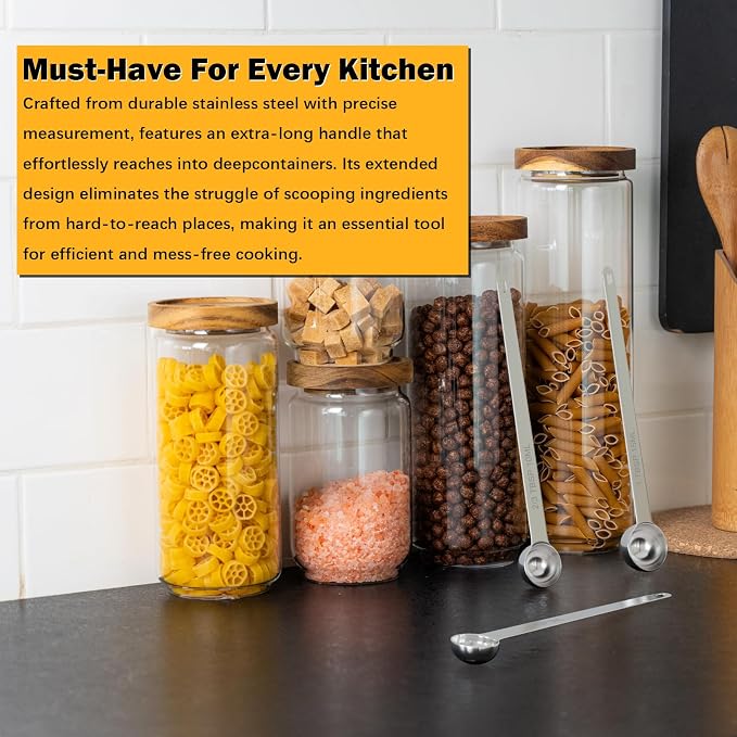 2PCS 2/3Tbsp Extra Long Handle Measuring Spoon, Single Stainless Steel - Image 6