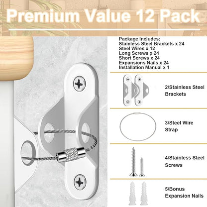 Furniture Anchors for Baby Proofing & Pet Protecting, Furniture Straps Anti Tip - Image 7