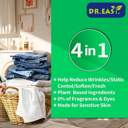 DR.EASY SUMMER FRESH Dryer Sheets Plant Based Formula 200 Ct Fabric Softener - Image 2