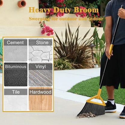 Heavy Duty Broom Outdoor and Indoor, 3 Pack Upgraded Commercial Angle Brooms - Image 7