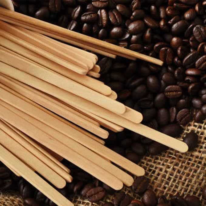 500pcs Wood Coffee Stirrer Sticks, 5.5 Inch Wooden Swizzle Stick Beverage Mixer - Image 2