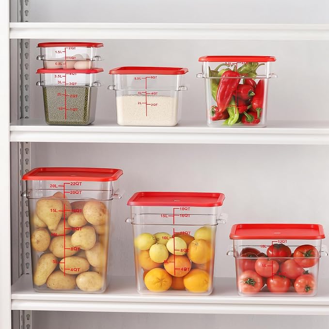 4 Pack 22 Quart Square Clear Food Storage Containers - Image 2