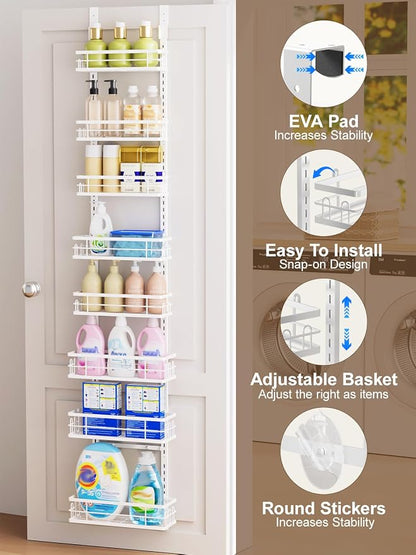 Delamu 9-Tier Over the Door Pantry Organizer, Adjustable Pantry Door Organizers - Image 4