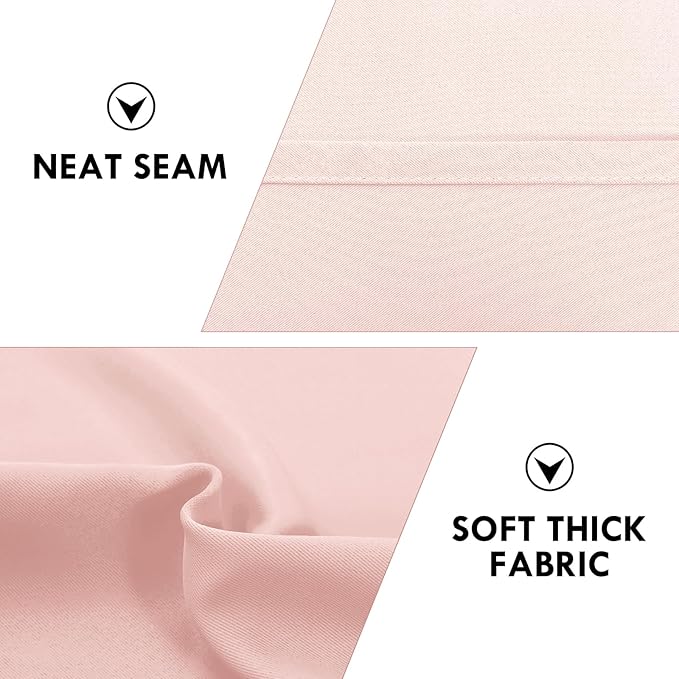 DWCN Blackout Curtains – Thermal Insulated, Energy Saving & Noise Reducing Bedroom and Living Room Curtains, Blush Pink, W 52x L 84 Inch, Set of 2 Rod Pocket Curtain Panels