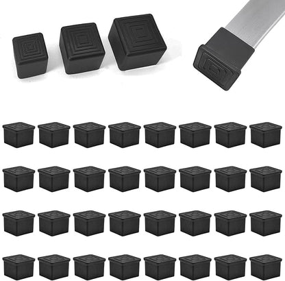 32 Pcs 5/8" x 5/8" Square Rubber Chair Leg Caps, PVC Table Leg Covers, Flexible by BOPOREAE