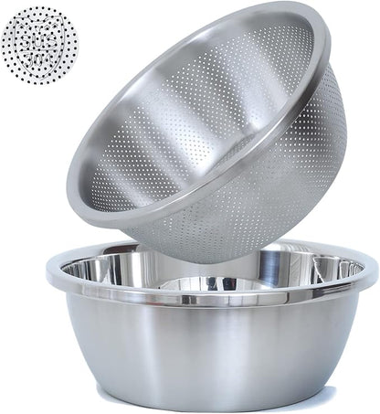 304 Stainless Steel Microporous Colander, 4.5QT Large Capacity by Paoli