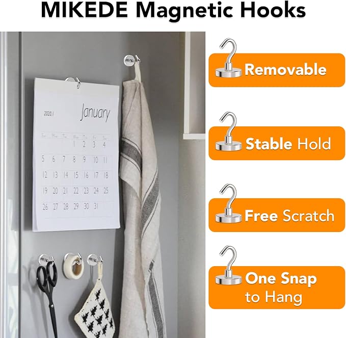 MIKEDE Magnetic Hooks Heavy Duty, 110LB+ Strong Magnet - Image 3