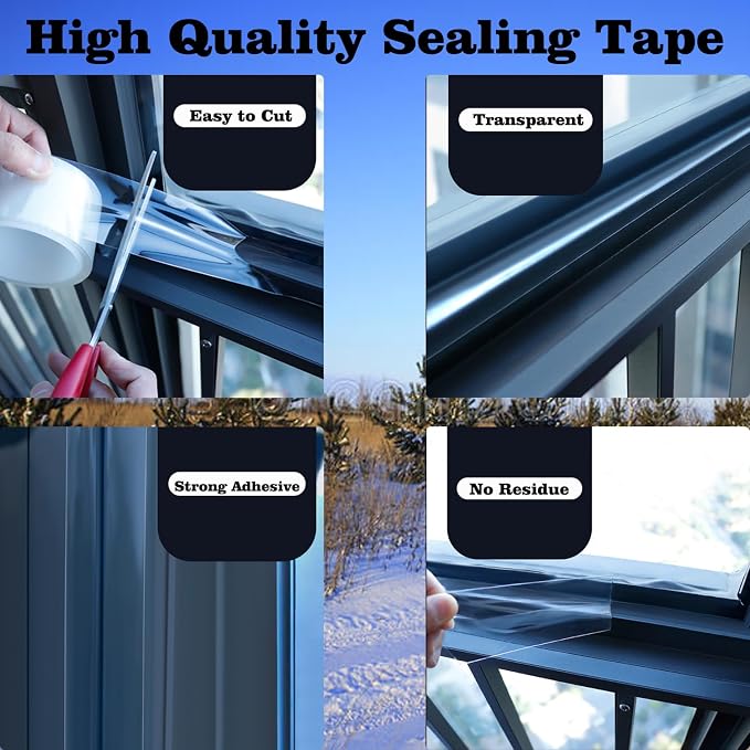 Transparent Window Weather Sealing Tape 2 Inch x 16.5 FT Weather Stripping - Image 4