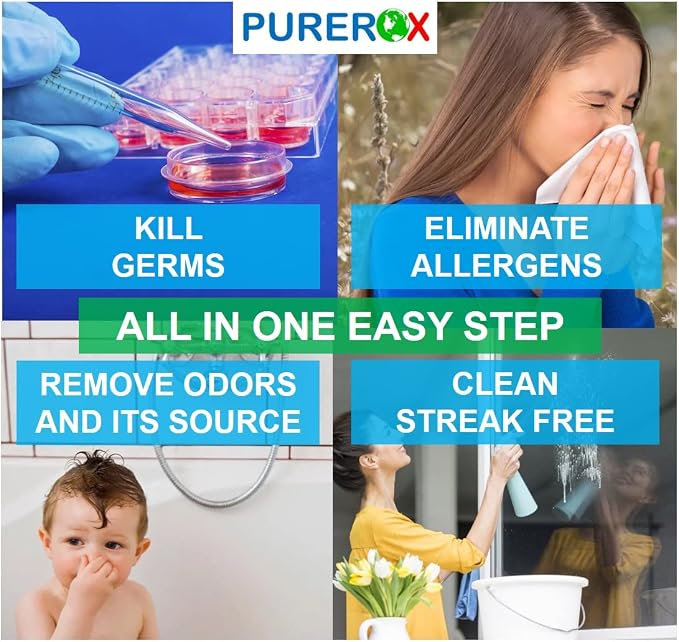 disinfectant Eliminate 99.9999% viruses, MRSA and fungi. PUREROX Hypochlorous - Image 3