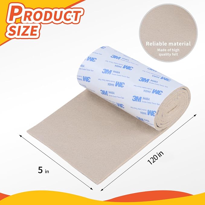 Felt Furniture Pads, Heavy Duty Felts Strip Roll - Image 2