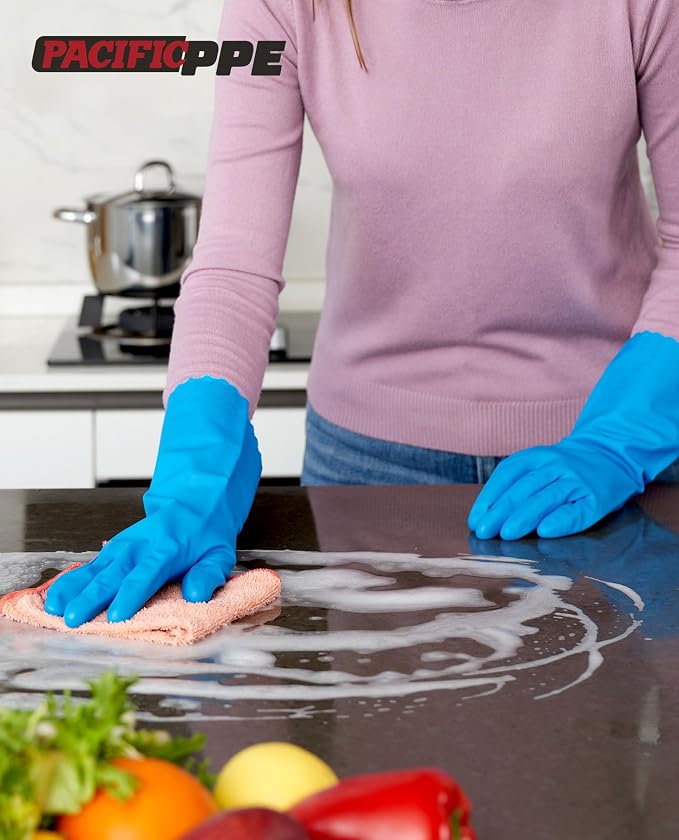PACIFIC PPE 2 Pairs Reusable Dishwashing Cleaning Gloves - Image 8