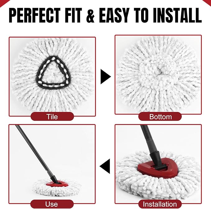 12Pcs Spin Mop Replacement Heads, Easy Cleaning Spin Mop Heads, Deep Clean - Image 4