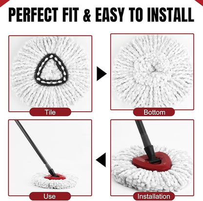 12Pcs Spin Mop Replacement Heads, Easy Cleaning Spin Mop Heads, Deep Clean - Image 4