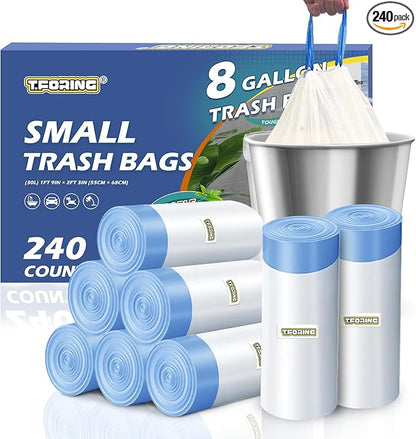 240 Count 8 Gallon Trash Bags Drawstring by TFORING%C2%AE