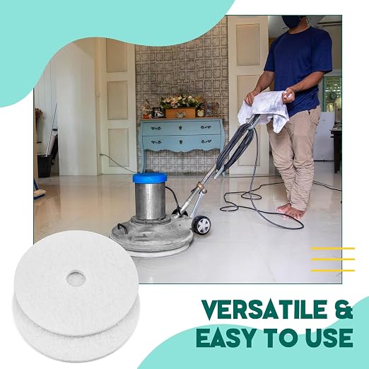 2 Pcs 12" White Scrubbing Pads Commercial Cleaning Orbiter Pads-Maintenance Non - Image 5