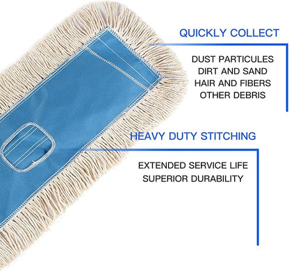 MATTHEW CLEANING 24'' Industrial Strength Cotton Dust Mop Refill Washable - Image 2