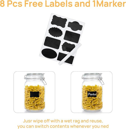 CHEFSTORY 50oz Airtight Glass Jars - Image 7