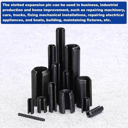 MECCANIXITY 120Pcs Slotted Split Roll Pins 4/25 Inch Dia. 1 Inch Length 65Mn - Image 5