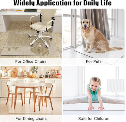 48"x31" Tempered Glass Chair Mat, Heavy Duty Glass Office Floor Mat - Image 7