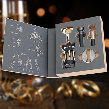 Beneno Multifunctional Wine Bottle Opener Gift Wing Corkscrew, Foil Cutter - Image 3