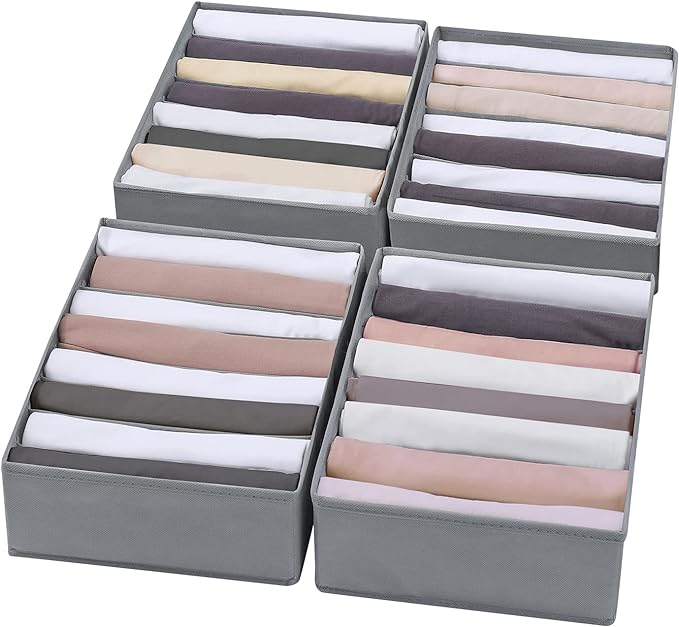 4 Packs T-shirt Drawer Organizers by Coorganisers