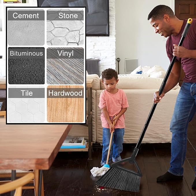 Heavy Duty Broom Outdoor and Indoor, 2 Pack Commercial Angle Brooms - Image 6