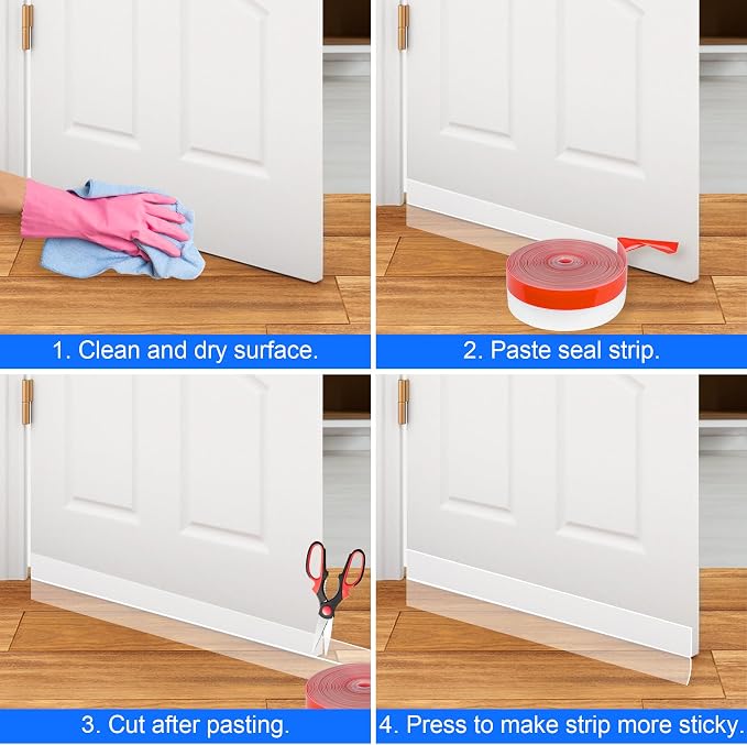 ToLanbbt Weather Stripping Silicone Door Seal Strip 2 in x 10 ft Door Draft - Image 6
