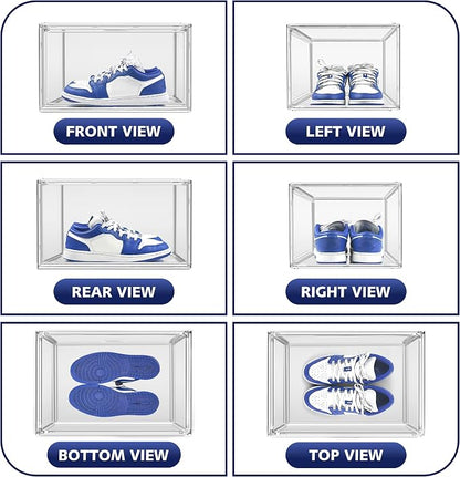 12 Pack Shoe Organizer Clear Plastic Stackable Shoe Storage Boxes - Image 4