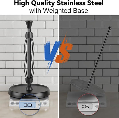 Countertop Paper Towel Holder, Premium Stainless Steel Kitchen Roll Holder - Image 6