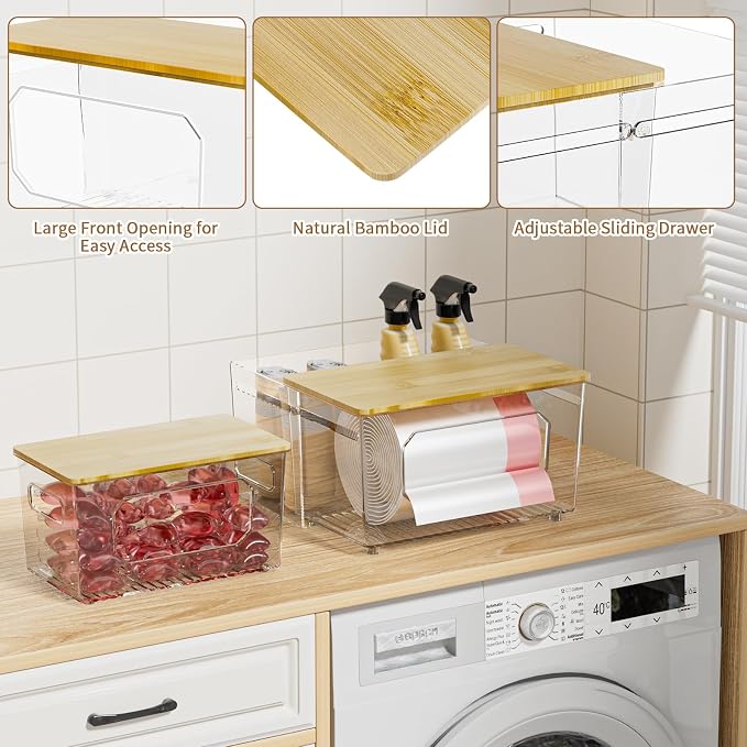 Trash Bag Holder 3-in-1 Under Sink Organizer, Acrylic Trash Bag Dispenser - Image 3
