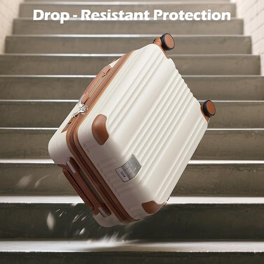 Luggage Set 3 Piece Luggage with PC+ABS Hardshell TSA Lock Spinner Wheels Carry on Lightweight Suitcase，YKK Zippers (Navy, 5 piece sets(20/24/28/DB/TB))