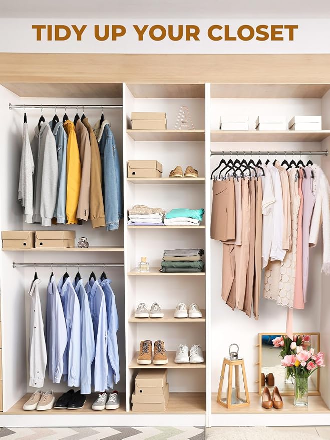 HOUSE DAY Velvet Skirt Hangers 36 Pack, Space Saving Slim Shorts Hanger - Image 9
