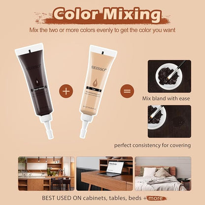 SEISSO Furniture Repair Kit, 12 Colors Wood Touch up Paint, Wood Stain - Image 5
