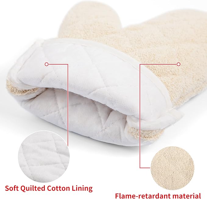 Terry Cloth Oven Mitts Heat Resistant to 482° F 13 Inch 100% Cotton Set of 2 - Image 2