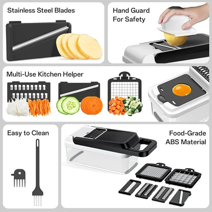 HomeHacks Vegetable Chopper Vegetable Cutter, 12 in 1 Kitchen Gadget, Onion - Image 5