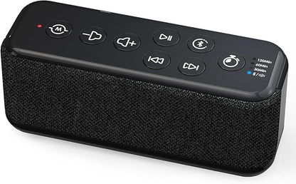 Sound Machine with Bluetooth Speaker, Rechargeable White Noise Machine, Powerful Battery for Sleep, Office, Privacy, Timers Memory Function, 15 Soothing Sound, White Noise, Rain, Fan, Ocean