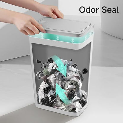 TIPGO Bathroom Trash Can with Lid, 4 Gallon / 15 Liter Small Garbage Can - Image 5
