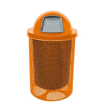 COATEDOUTDOORFURNITURE RDT-P-ORG Heavy Duty Round Trash Receptacle by CoatedOutdoorFurniture
