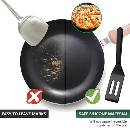 【2 Pack】Kunovo Small Spatula for Nonstick Cookware Mini Spatulas for kitchen Use - Image 4