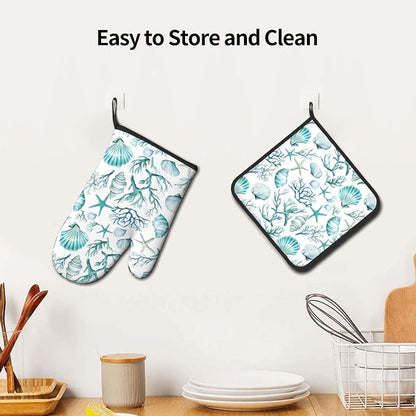 Nautical Oven Mitts and Pot Holders Sets Coastal Kitchen Mitts Potholders 2PCS - Image 6