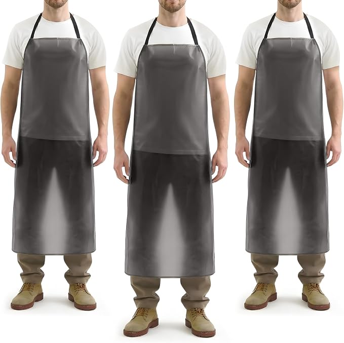 Hercicy 3 Pcs Heavy Duty Waterproof Aprons 47" PVC Vinyl Aprons Transparent by Hercicy