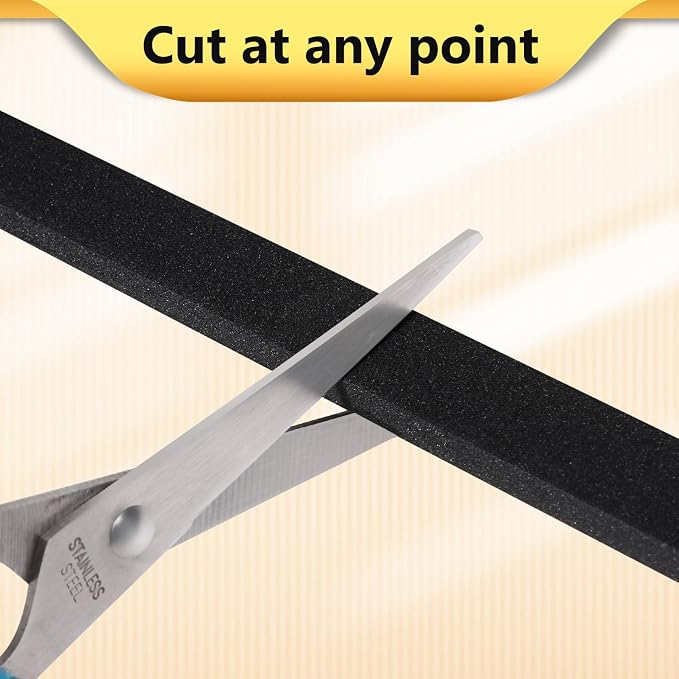 Black Weather Stripping Door Seal Strip, Strong Adhesive, Lightproof, Soundproof - Image 4