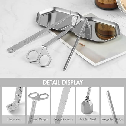 3-in-1 Candle Accessory Set, Wick Trimmer, Candle Snuffer, Wick Spoon, - Image 2