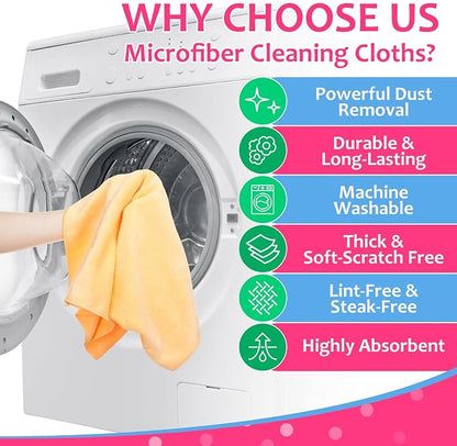 Newwiee 3 Pcs Extra Large Microfiber Cleaning Cloth 30" x 20" Washable Reusable - Image 4