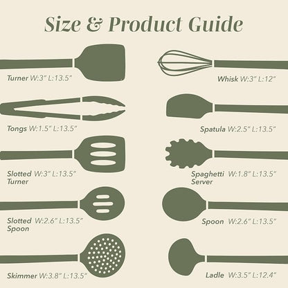 COOK WITH COLOR Silicone Cooking Utensils, Kitchen Utensil Set, Cooking Utensils - Image 6