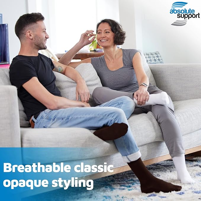 ABSOLUTE SUPPORT Cotton Compression Socks for Women & Men 20-30 mmhg Knee High