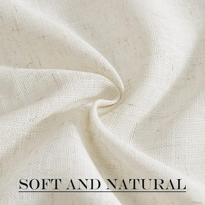 NICETOWN Flax Linen Burlap Door Curtains for Windows, Sheer French Door Cover 72 inch Length for Kitchen, Farmhouse Inusalted Curtain for Doorway/Sliding, 1 PC, 30 x 72 Inches
