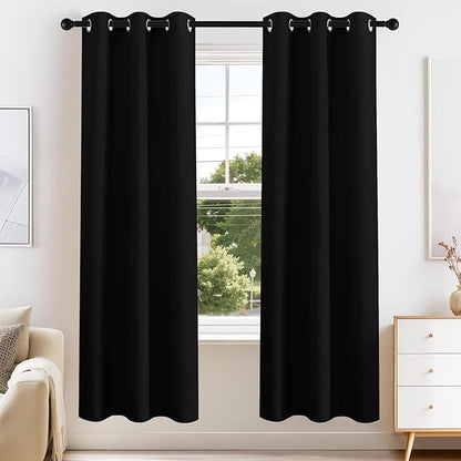 PONY DANCE Blackout Curtains for Bedroom 72 Inch Length 2 Panels Set, Privacy by PONYDANCE